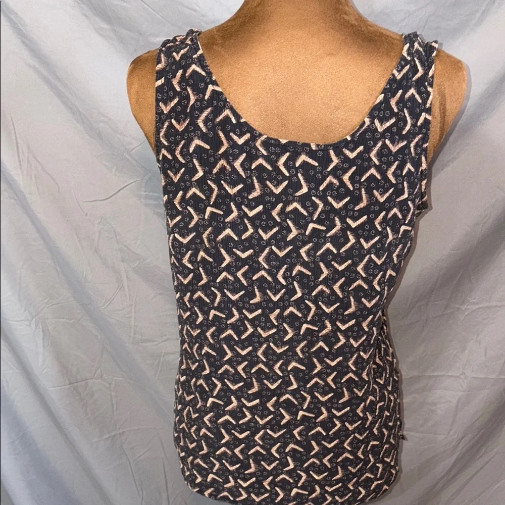 Saks Fifth Avenue Black and Tan Sleeveless Tank Top - Picture 5 of 6
